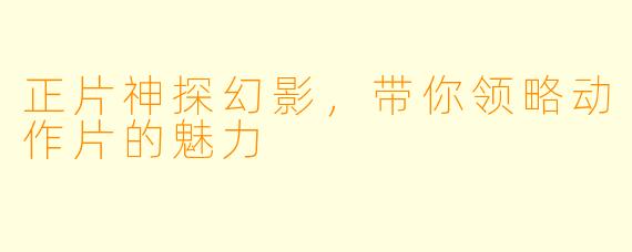 正片神探幻影，带你领略动作片的魅力