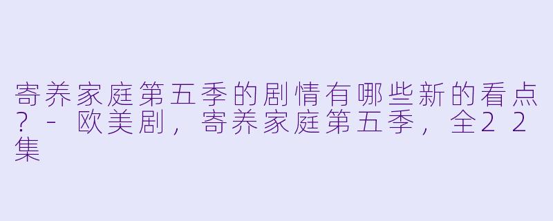 寄养家庭第五季的剧情有哪些新的看点？