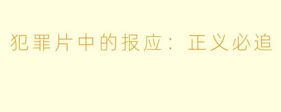 犯罪片中的报应：正义必追 