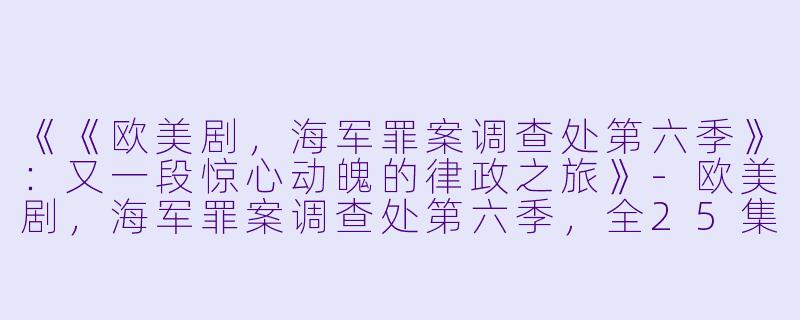 《《欧美剧，海军罪案调查处第六季》：又一段惊心动魄的律政之旅》-欧美剧，海军罪案调查处第六季，全25集