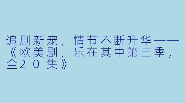 追剧新宠，情节不断升华——《欧美剧，乐在其中第三季，全20集》