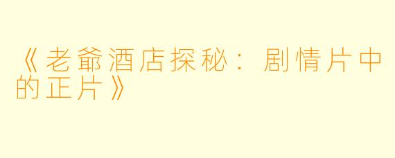 《老爺酒店探秘:剧情片中的正片》