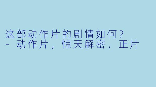 这部动作片的剧情如何？  