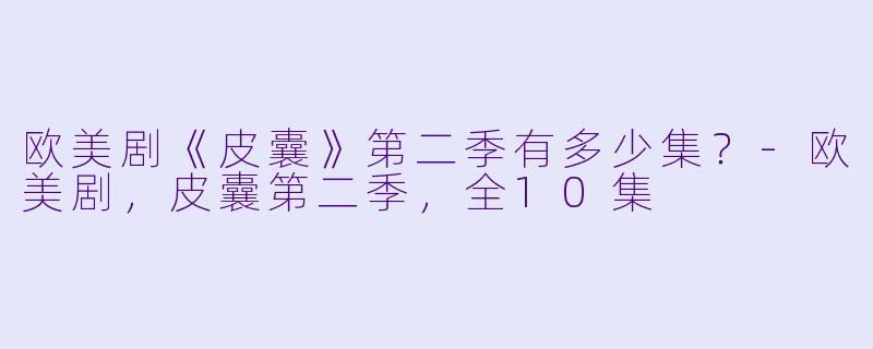 欧美剧《皮囊》第二季有多少集？