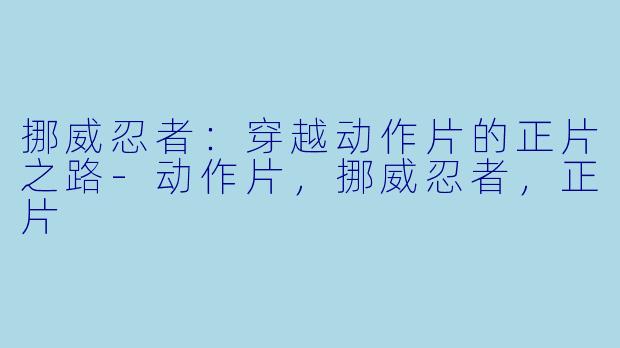 挪威忍者：穿越动作片的正片之路-动作片，挪威忍者，正片