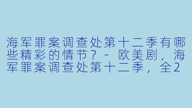 海军罪案调查处第十二季有哪些精彩的情节？