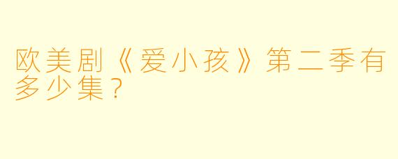 欧美剧《爱小孩》第二季有多少集？