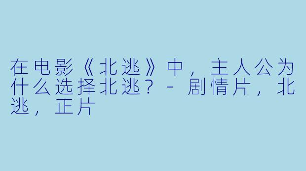 在电影《北逃》中，主人公为什么选择北逃？