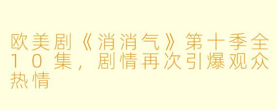 欧美剧《消消气》第十季全10集，剧情再次引爆观众热情