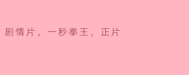 剧情片，一秒拳王，正片