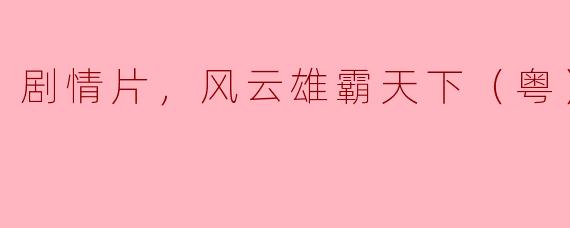 《风云雄霸天下》粤语版这部正片的故事主要讲述什么？