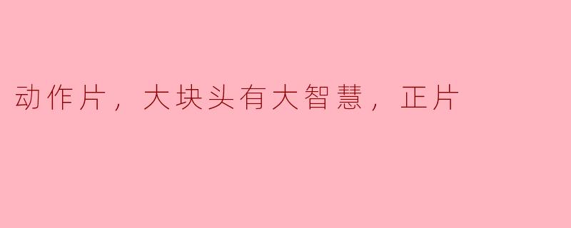 动作片，大块头有大智慧，正片