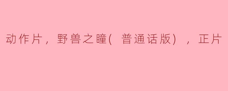《野兽之瞳》是一部怎样的动作片？