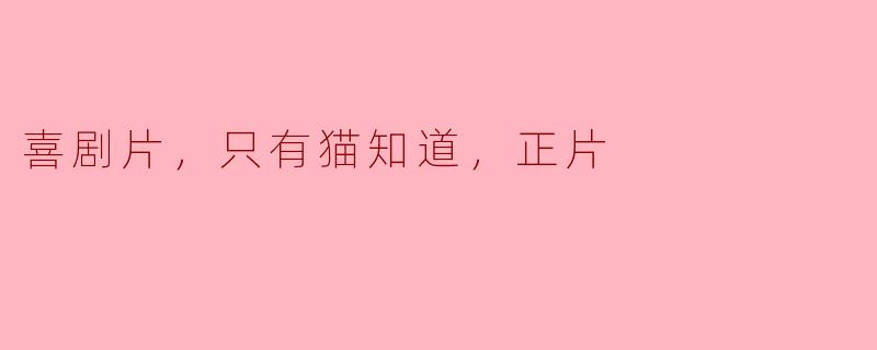 为什么只有猫知道这部喜剧片的正片内容？