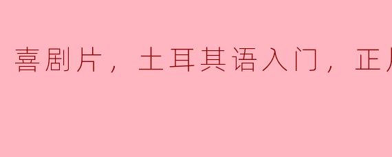喜剧片，土耳其语入门，正片