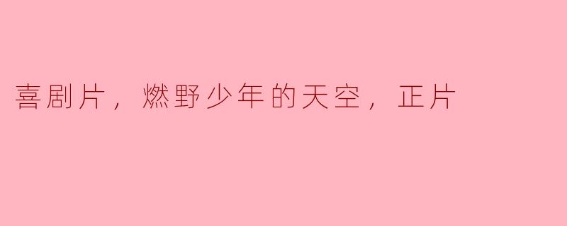 喜剧片《燃野少年的天空》是一部什么类型的电影？