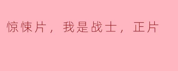 你看过那部电影《惊悚片，我是战士》吗？