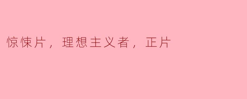 在现代的惊悚片中，理想主义者通常扮演着什么样的角色？