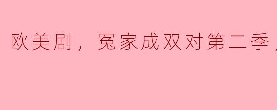 欧美剧，冤家成双对第二季，全9集