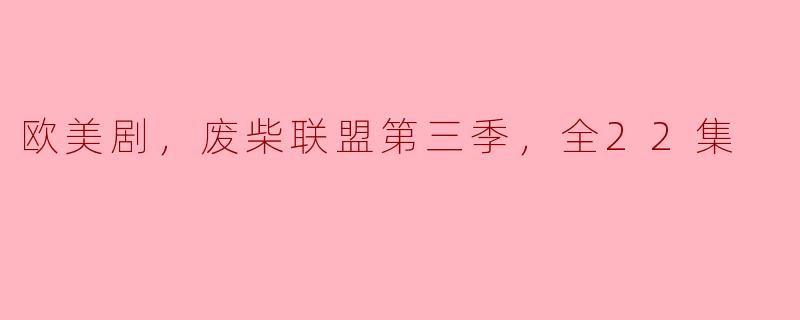 欧美剧，废柴联盟第三季，全22集