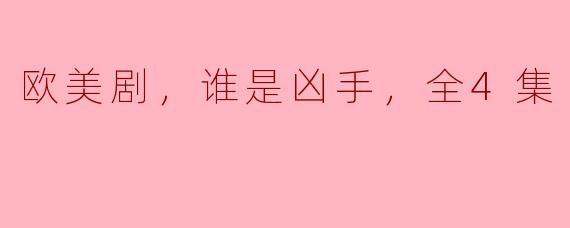 欧美剧，谁是凶手，全4集