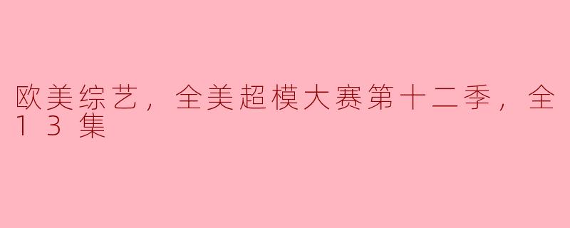 《时尚之梦，全美超模大赛闪耀第十二季》
