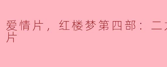 爱情片，红楼梦第四部：二尤惨死，正片