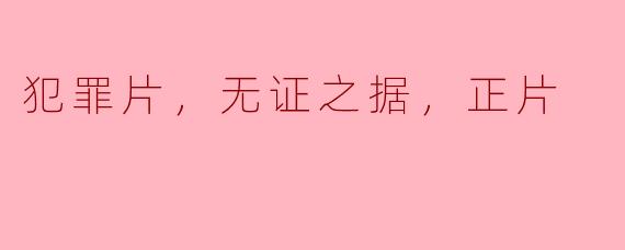 犯罪片，无证之据，正片