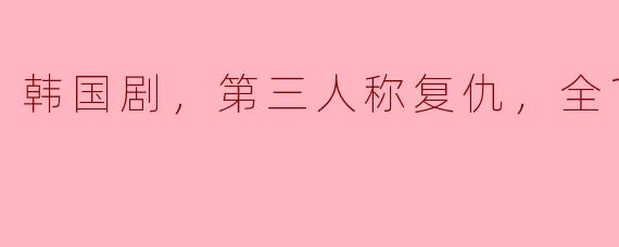 韩国剧，第三人称复仇，全12集