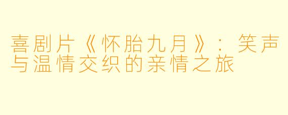 喜剧片《怀胎九月》：笑声与温情交织的亲情之旅