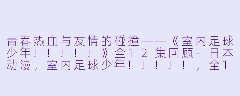 青春热血与友情的碰撞——《室内足球少年!!!!!》全12集回顾-日本动漫，室内足球少年!!!!!，全12集