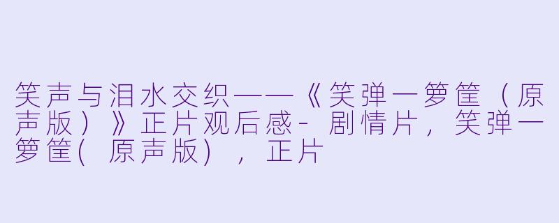 笑声与泪水交织——《笑弹一箩筐（原声版）》正片观后感-剧情片，笑弹一箩筐(原声版)，正片