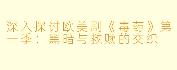 深入探讨欧美剧《毒药》第一季：黑暗与救赎的交织