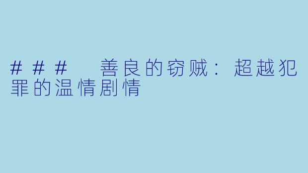 ### 善良的窃贼：超越犯罪的温情剧情