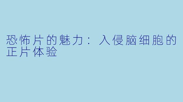 恐怖片的魅力：入侵脑细胞的正片体验