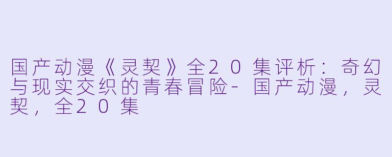 国产动漫《灵契》全20集评析：奇幻与现实交织的青春冒险-国产动漫，灵契，全20集