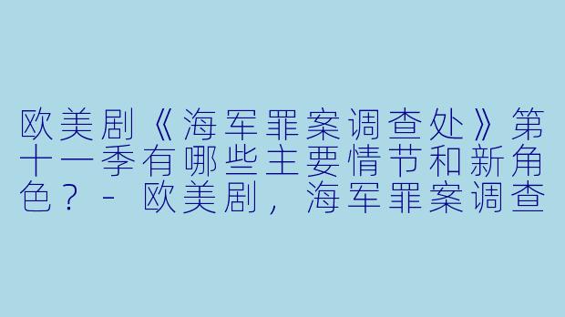 欧美剧《海军罪案调查处》第十一季有哪些主要情节和新角色?