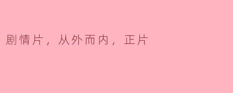 从外而内的探寻：剧情片的深层魅力