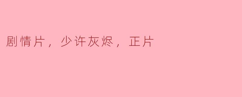 ** 《少许灰烬》这部剧情片主要讲述了什么故事？**