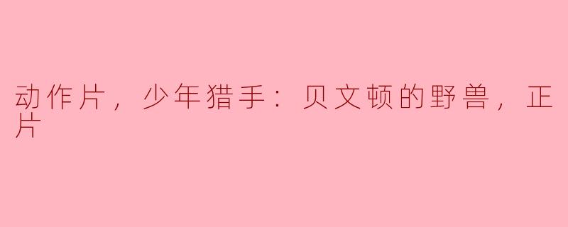 ### 动作片《少年猎手：贝文顿的野兽》观后感