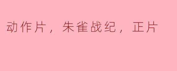 电影《朱雀战纪》主要讲述了什么故事？