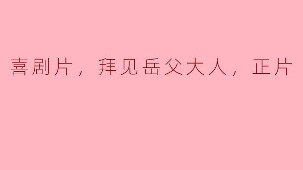 喜剧片《拜见岳父大人》的幽默与家庭关系的深刻探讨