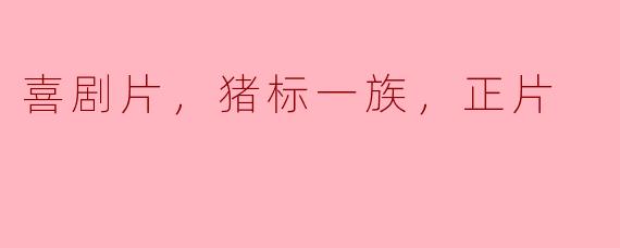 喜剧片，猪标一族，正片