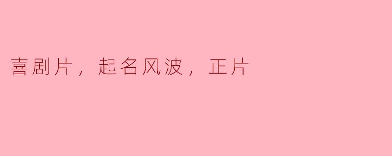 喜剧片，起名风波，正片