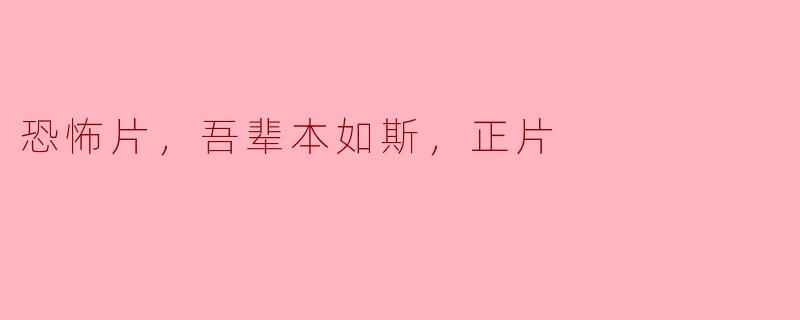 恐怖片，吾辈本如斯，正片