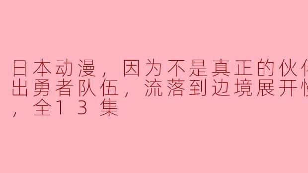日本动漫，因为不是真正的伙伴而被逐出勇者队伍，流落到边境展开慢活人生，全13集