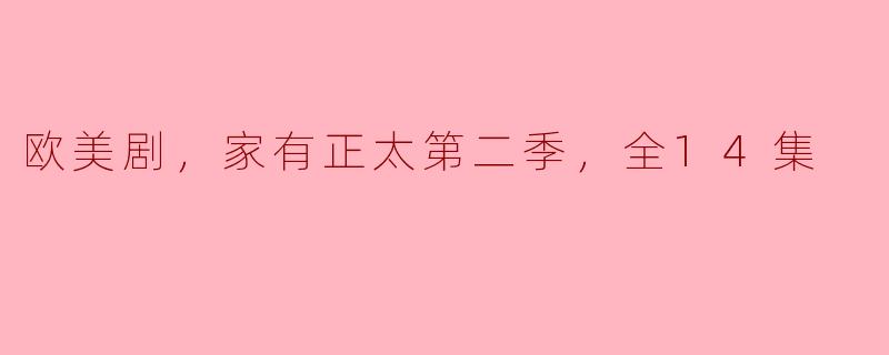 欧美剧，家有正太第二季，全14集