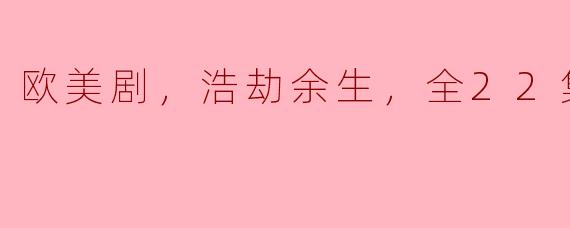 欧美剧，浩劫余生，全22集