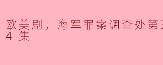 海军罪案调查处第三季：紧张刺激的海军调查之旅