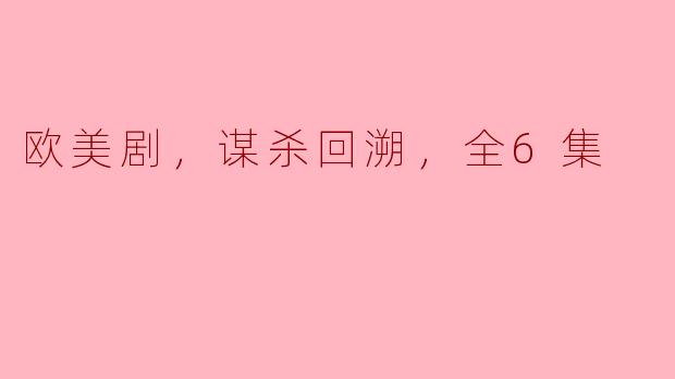 欧美剧，谋杀回溯，全6集